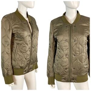 Vintage Japanese Army green quilted liner jacket S